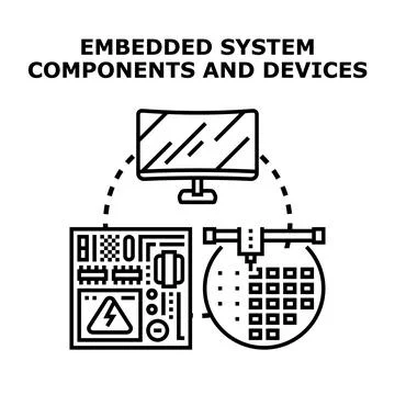 Embedded system components and devices interconnecting technology Stock Illustration