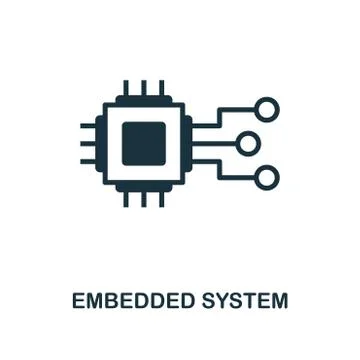 Embedded System icon. Monochrome style design from industry 4.0 icon collection Stock Illustration