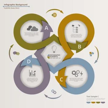 Embeded Circular Arrows Infographic Background Stock Illustration