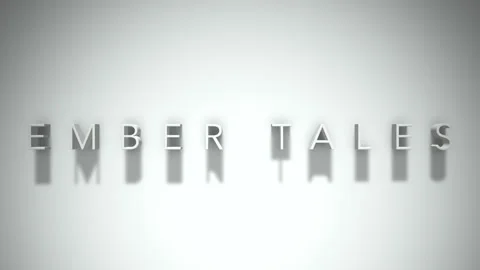 Ember tales 3D title animation with shadows on a white background Video stock 297017286