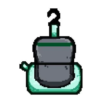 Ember toiletry bag pixel art vector illustration Stock Illustration