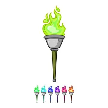 Ember torch fire cartoon vector graphic Ilustración de archivo