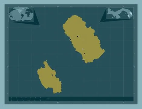 Embera, Panama. Solid color shape. Locations of major cities of the region 스톡 일러스트