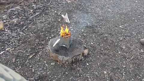 Emberlit stove burning 2 Stock Footage 174527880