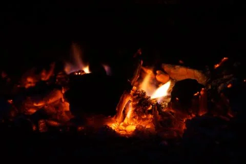 EMBERS IN THE BARBECUE Stock Photos