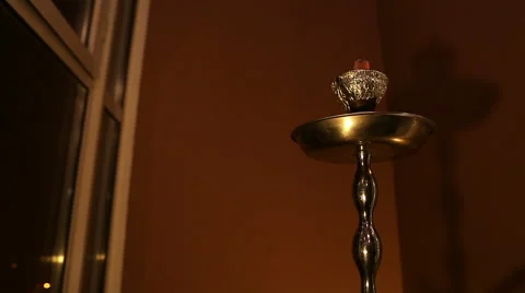 Embers in a cup of hookah. Stock Footage 64238926