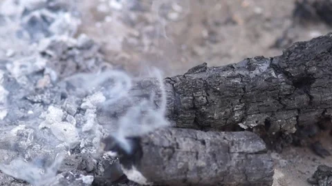 Embers From A Dying Fire Smoke Stock Footage 303853950