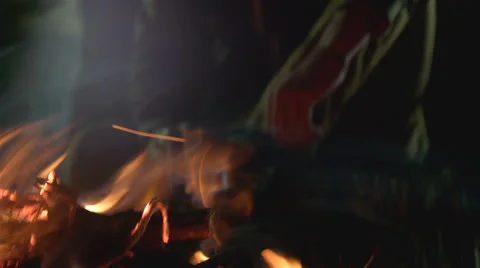 Embers in the fireplace. Video stock 63174597