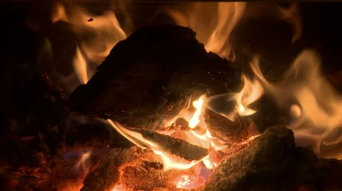 Embers in the fireplace. Stock Footage 63225241
