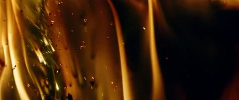 Embers flare in dynamic slow mo fire Stock Footage 136391836