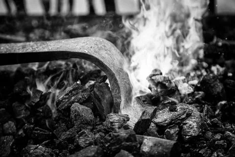 Embers in a forge Stock Photos
