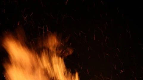 Embers shootin' out of flames Stock Footage 122803196