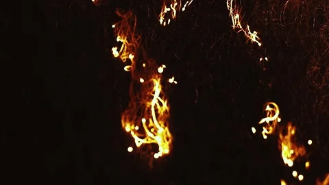 Embers Spread in Close Up Stock Footage 300884654
