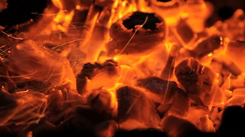 Embers in the wind Stock Footage 55238942