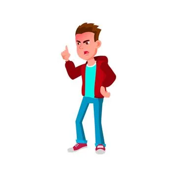 Embittered boy anger shouting on friend cartoon vector Illustrazione stock