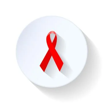 Emblem aids flat icon Stock Illustration