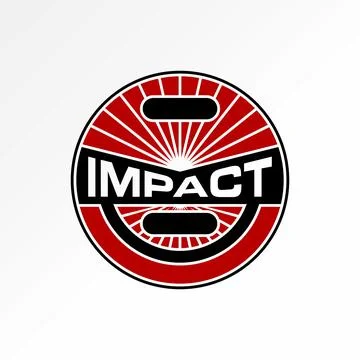 Emblem badge Impact push down tensity loss action stress hit shock effected Stock Illustration