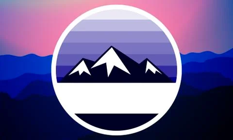 Emblem badge with mountains Stock-Illustration