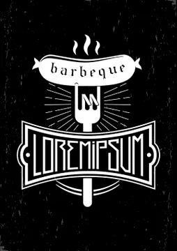 Emblem for the barbecue Stock Illustration