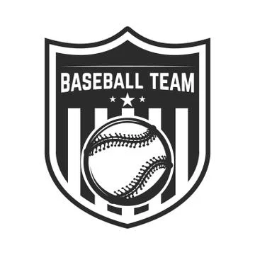 Emblem with baseball ball. Design element for logo, label, emblem, sign, badg Stock Illustration