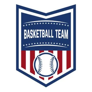 Emblem with baseball ball. Design element for logo, label, emblem, sign, badg Stock Illustration