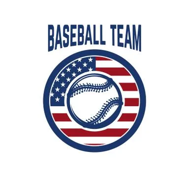 Emblem with baseball ball. Design element for logo, label, emblem, sign, badg Stock Illustration