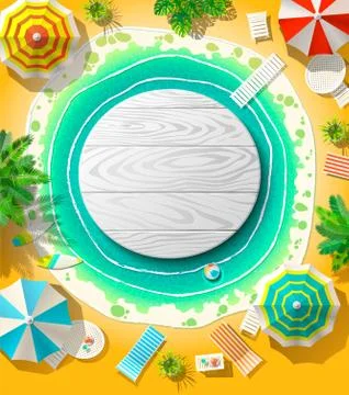 Emblem on beach Stock Illustration