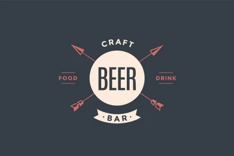 Emblem of Beer bar with arrows Stock Illustration