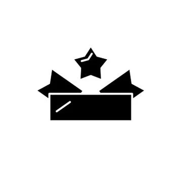Emblem black icon, vector sign on isolated background. Emblem concept symbol Stock Illustration