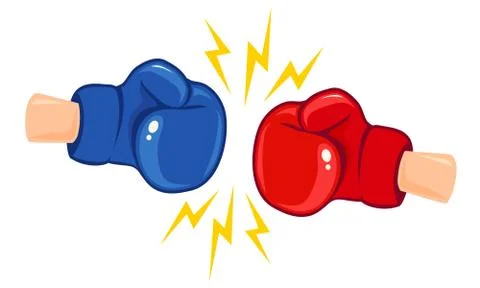 Emblem for boxing with gloves. Stock Illustration