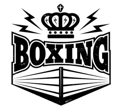 Emblem with boxing ring. Stock Illustration