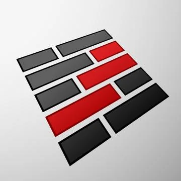 Emblem of the bricks. Stock Illustration