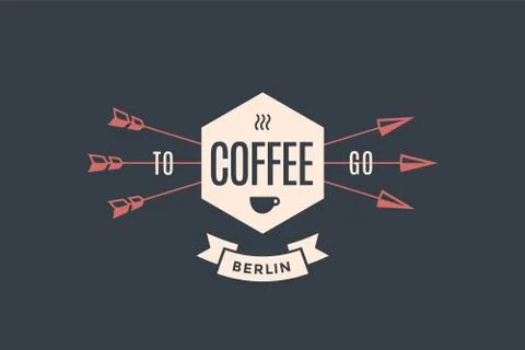 Emblem of Cafe with arrows Stock Illustration