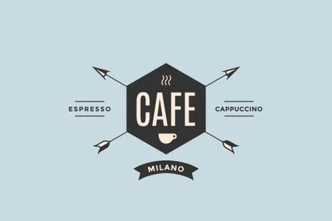 Emblem of Cafe with arrows Stock Illustration