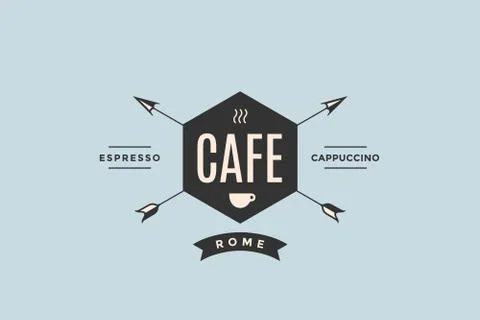 Emblem of Cafe with arrows Stock Illustration