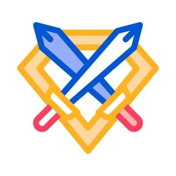 Emblem of Defender Icon Vector Outline Illustration Stock-Illustration