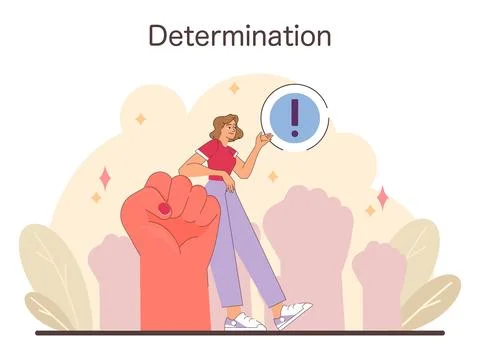 Emblem of Determination illustration. Flat vector illustration Stock Illustration