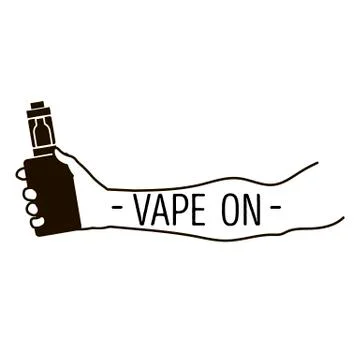 Emblem of an electronic cigarette in hand 스톡 일러스트