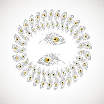 Emblem with feathers Stock Illustration