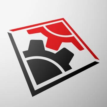 Emblem with the gears. Stock Illustration