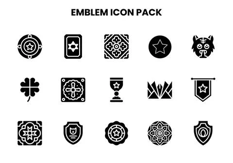 Emblem Glyph Scalable Icons Pack Stockillustratie