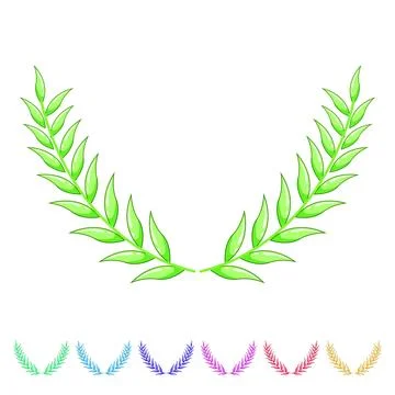 Emblem gold laurel cartoon vector graphic Stock Illustration
