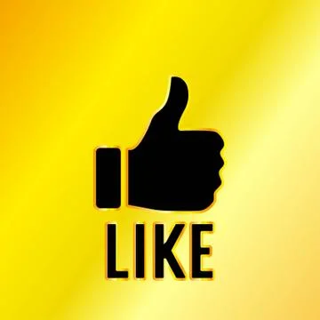 Like Emblem with Golden Background Stock Illustration