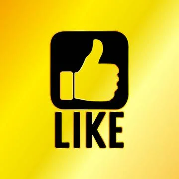 Like Emblem with Golden Background Stock Illustration