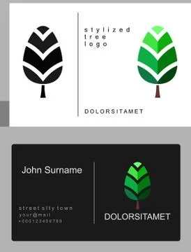 Emblem of green tree Stock Illustration