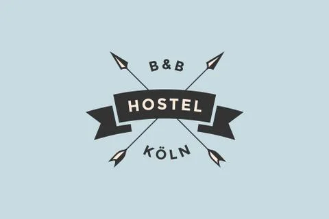Emblem of Hostel with arrows Stock Illustration