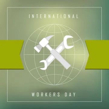 Emblem of the international workers day Stock Illustration