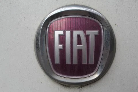 Emblem logo Fiat on radiator car sign Stock Photos