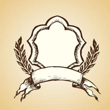 Emblem, logo. Hand drawing, Stock-Illustration