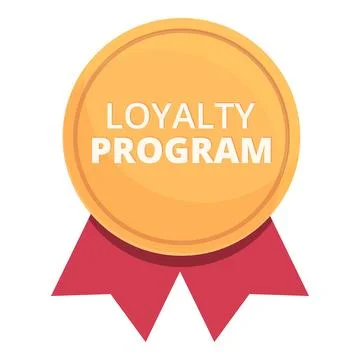 Emblem loyalty program icon cartoon . Customer card Illustrazione stock